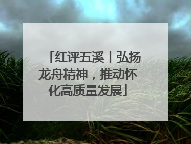 红评五溪丨弘扬龙舟精神，推动怀化高质量发展